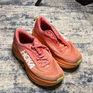 Hoka Women's Coral and Tangerine Athletic Shoes